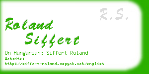 roland siffert business card